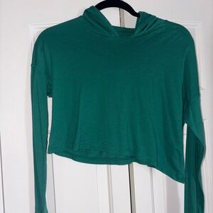 Teal Cropped Hoodie for Women